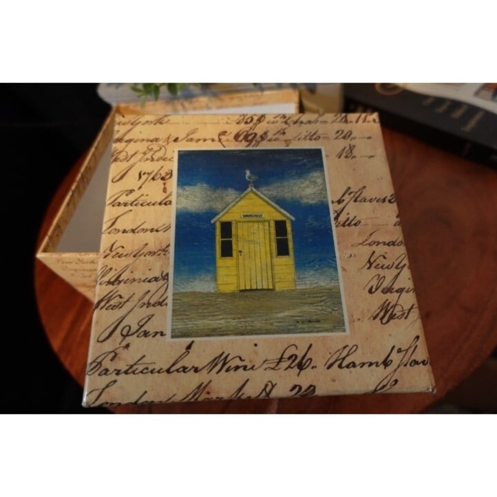 Decorative Storage Box Beach Hut Nautical Script Design Keepsake Organizer